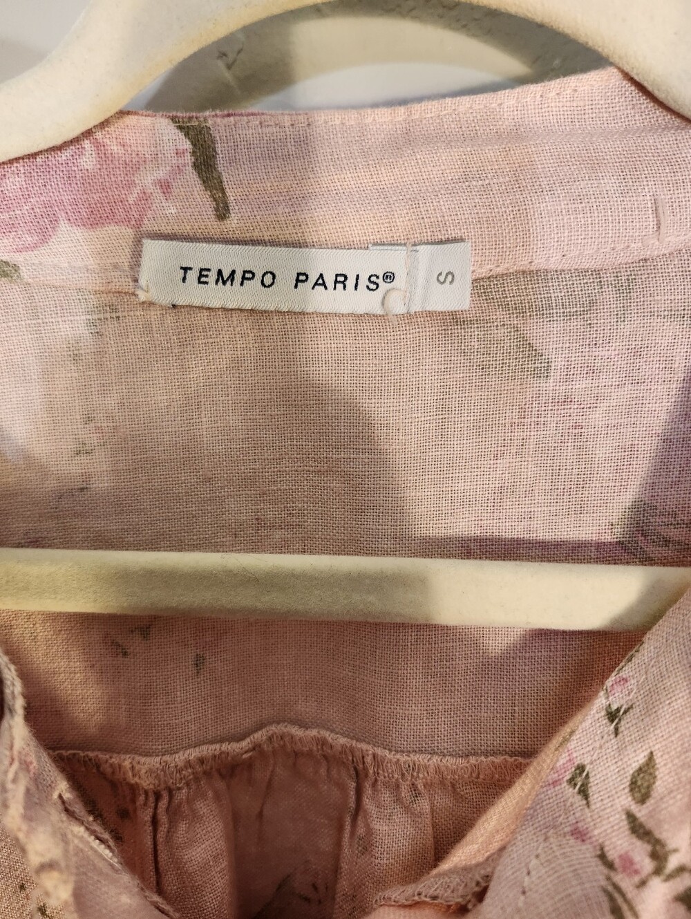 Tempo Paris Pink Rose Print Button-Front Tunic - Picture 2 of 9